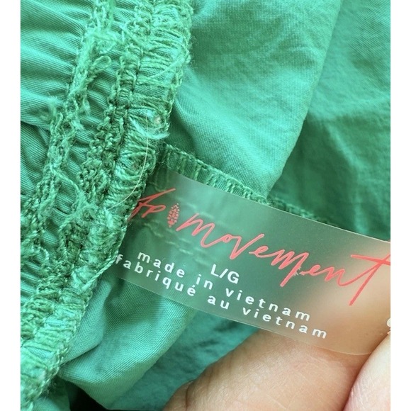 FP Movement Free People Lucky Charm Green Fly By Night Crop Pants Size L - Picture 7 of 8